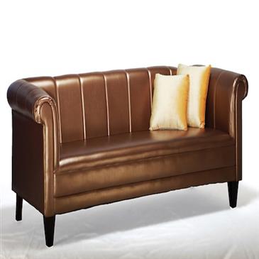 General for store1 Rust/Gold Leather Sofa