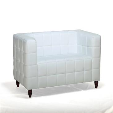 General for store1 White Leather Loveseat