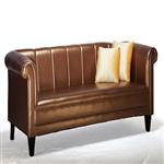 General for store1 Rust/Gold Leather Sofa